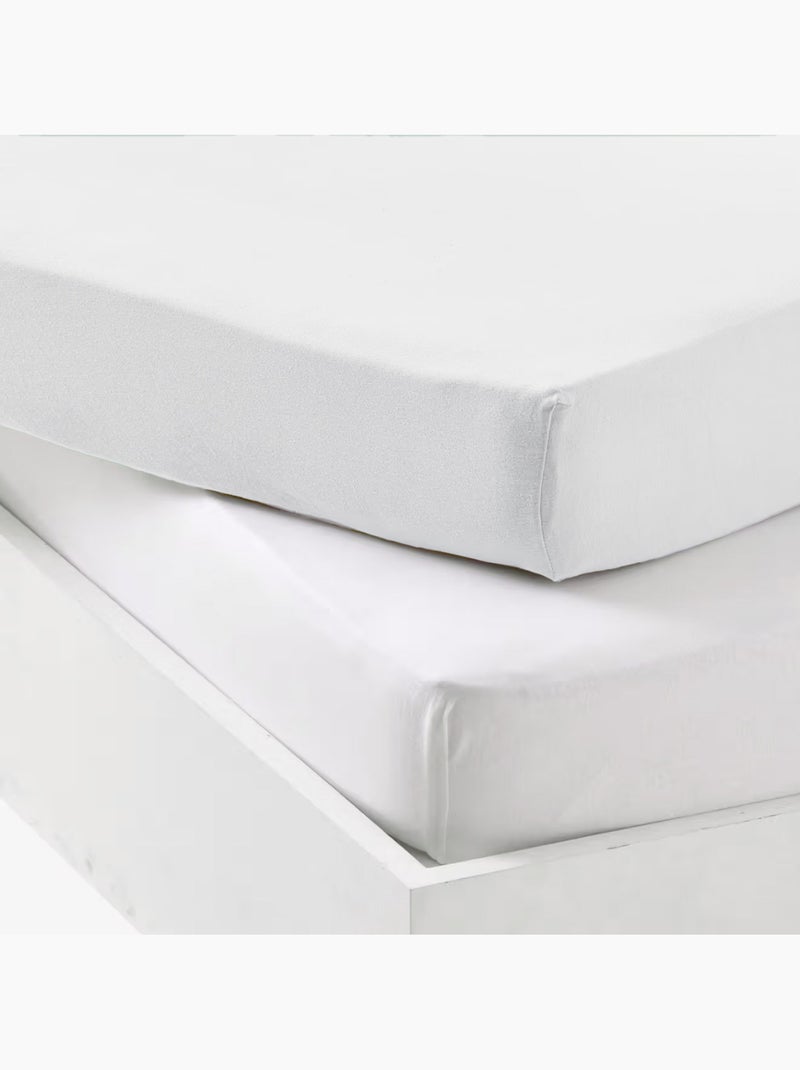 Set di 2 lenzuola per culla in cotone elasticizzato Bianco - Kiabi