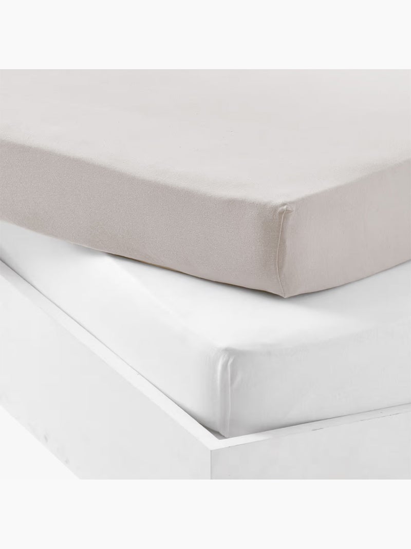 Set di 2 lenzuola per culla in cotone elasticizzato Grigio topo - Kiabi