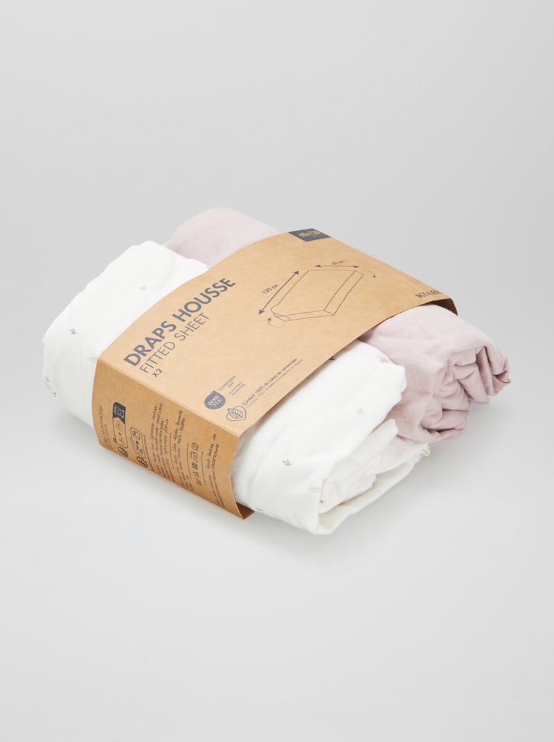 Set di 2 lenzuoli con angoli BIANCO - Kiabi