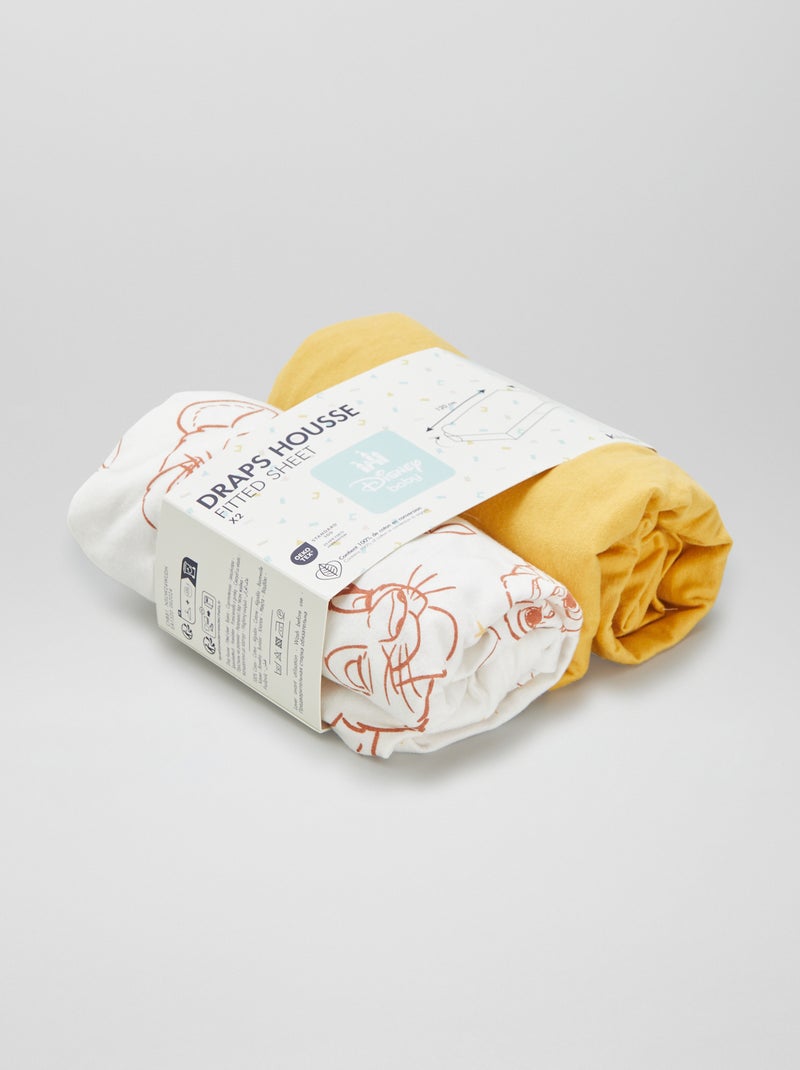 Set di 2 lenzuoli con angoli 'Disney' BIANCO - Kiabi