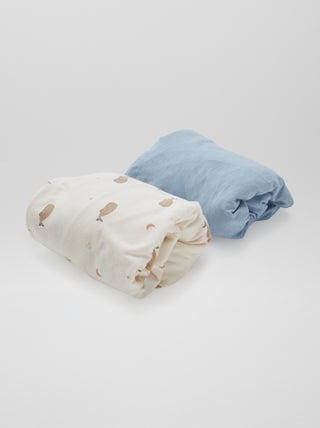 Set di 2 lenzuoli con angoli in cotone