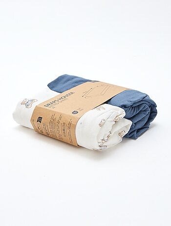 Set di 2 lenzuoli con angoli in cotone