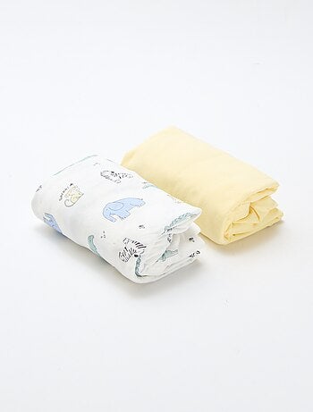 Set di 2 lenzuoli con angoli in cotone