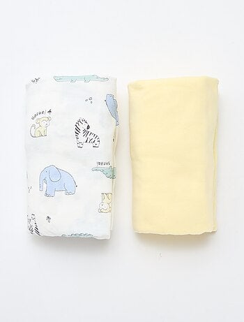 Set di 2 lenzuoli con angoli in cotone