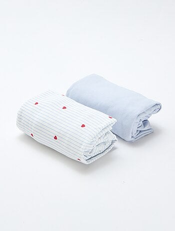 Set di 2 lenzuoli con angoli in cotone