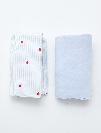 Set di 2 lenzuoli con angoli in cotone