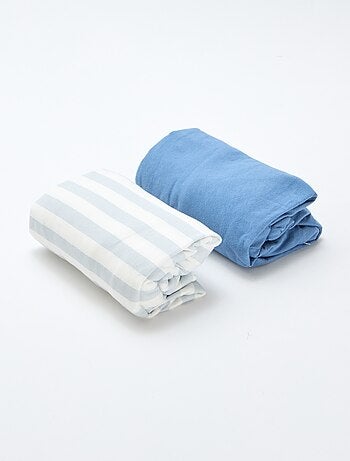 Set di 2 lenzuoli con angoli in cotone