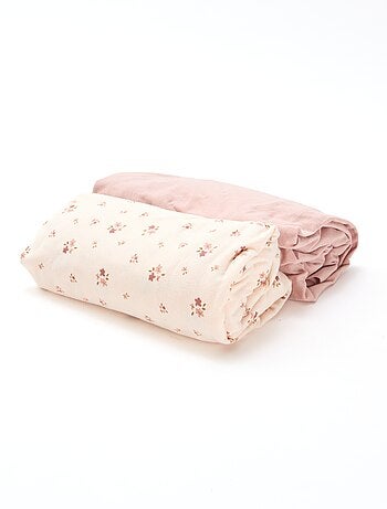 Set di 2 lenzuoli con angoli in cotone
