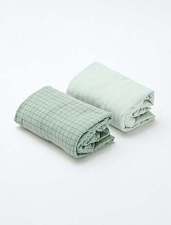 Set di 2 lenzuoli con angoli in cotone