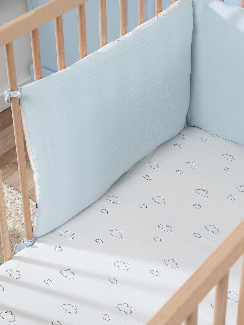 Set di 2 lenzuoli con angoli in garza di cotone BIANCO - Kiabi
