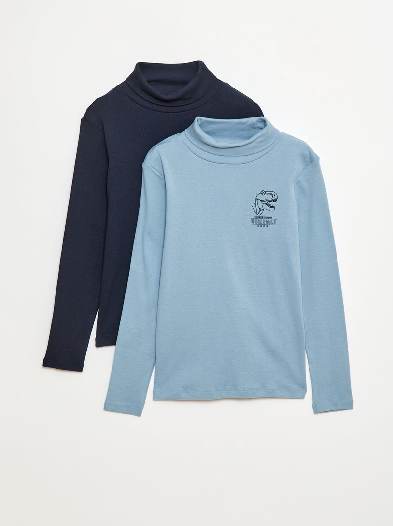 Set di 2 maglie intime a collo alto Blu - Kiabi