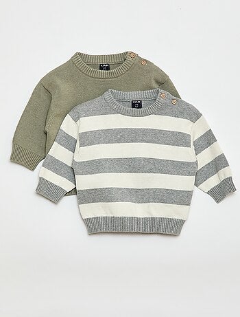 Set di 2 maglioni in maglia compatta
