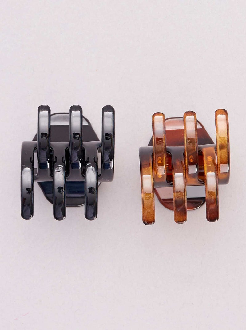 Set di 2 mini mollettoni per capelli NERO - Kiabi