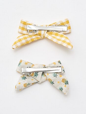 Set di 2 mollette a coccodrillo con fiocchi