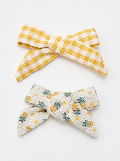 Set di 2 mollette a coccodrillo con fiocchi - Kiabi