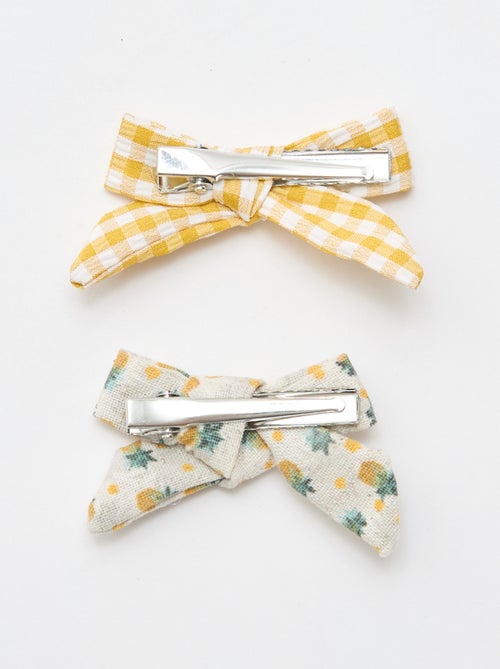 Set di 2 mollette a coccodrillo con fiocchi - Kiabi