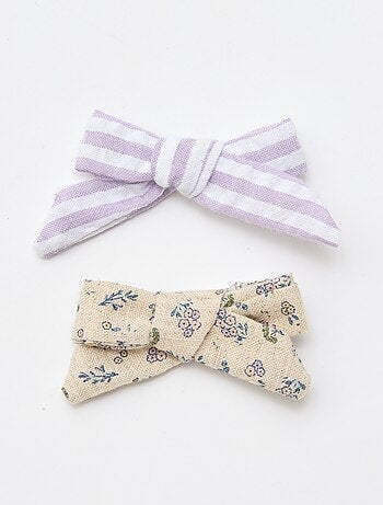 Set di 2 mollette a coccodrillo con fiocchi