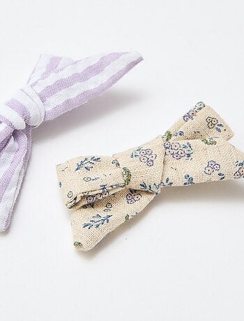 Set di 2 mollette a coccodrillo con fiocchi