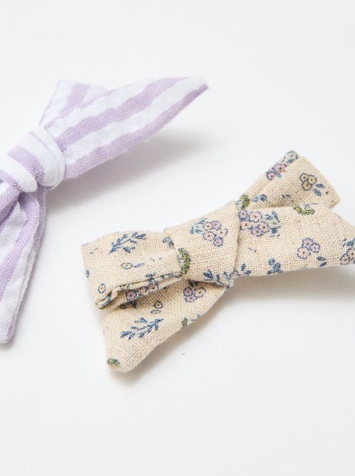 Set di 2 mollette a coccodrillo con fiocchi - Kiabi