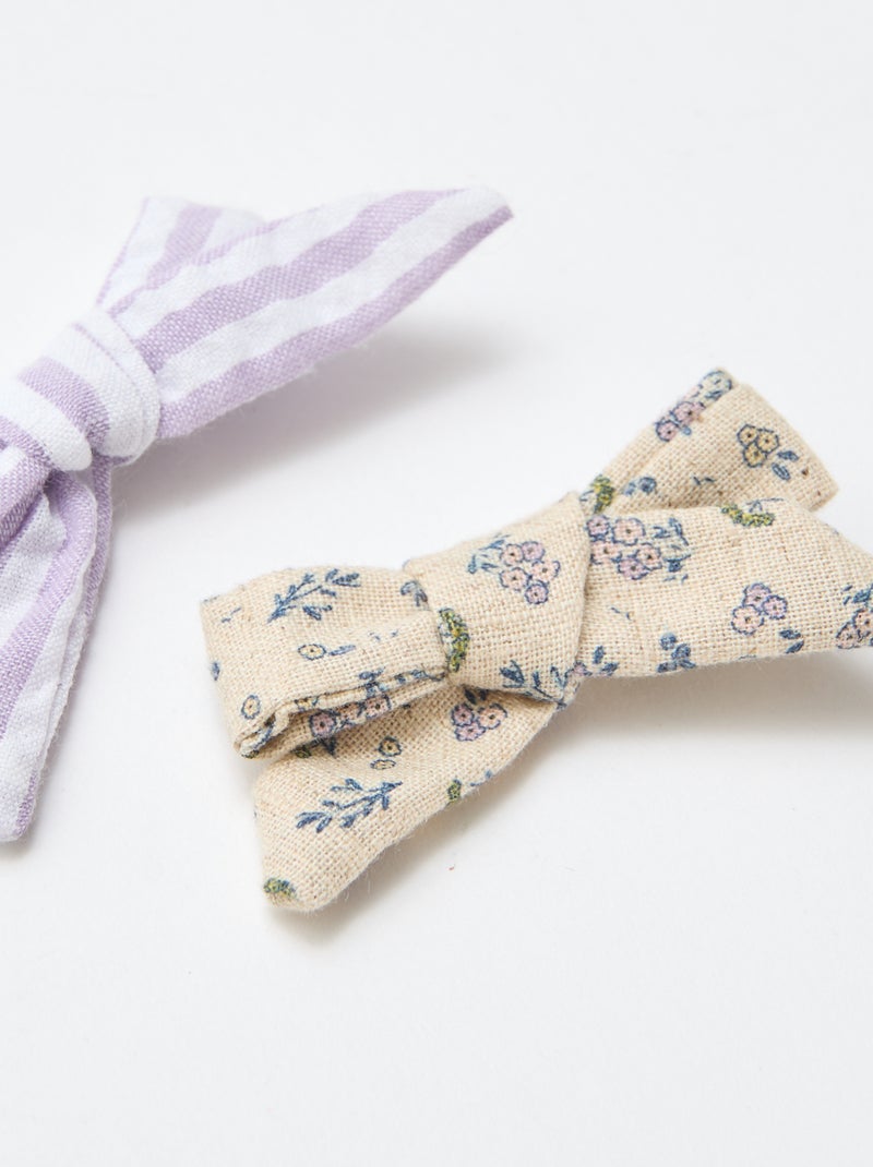 Set di 2 mollette a coccodrillo con fiocchi Viola - Kiabi