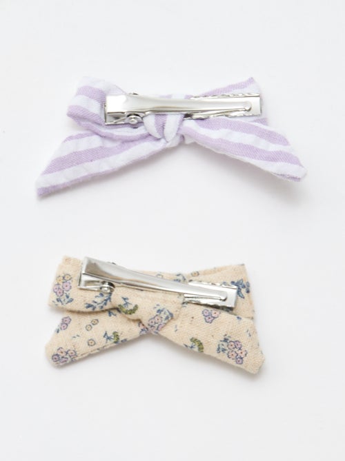 Set di 2 mollette a coccodrillo con fiocchi - Kiabi