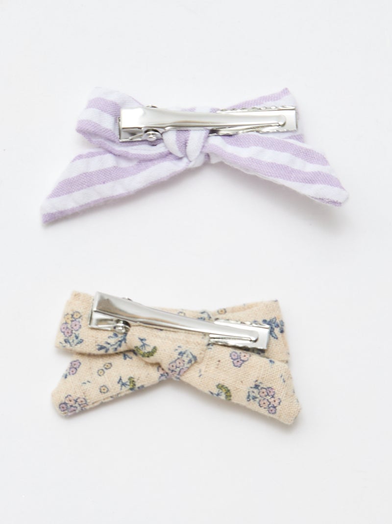 Set di 2 mollette a coccodrillo con fiocchi Viola - Kiabi