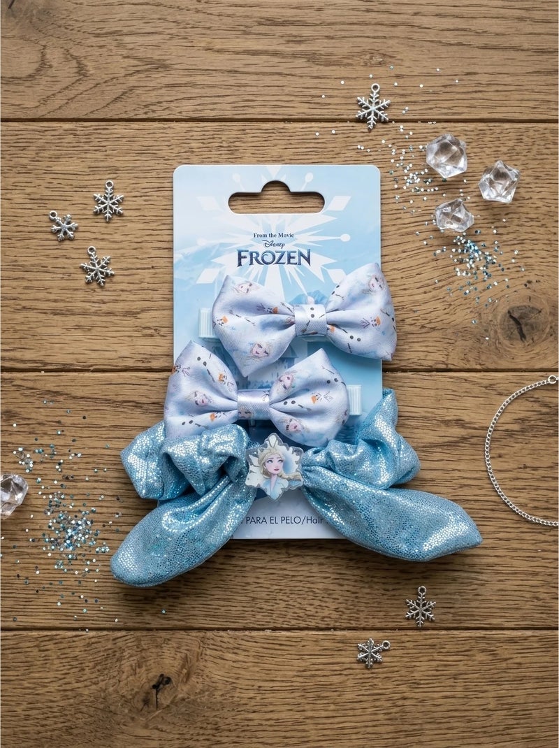 Set di 2 mollette per capelli con elastico Frozen Disney Blu - Kiabi