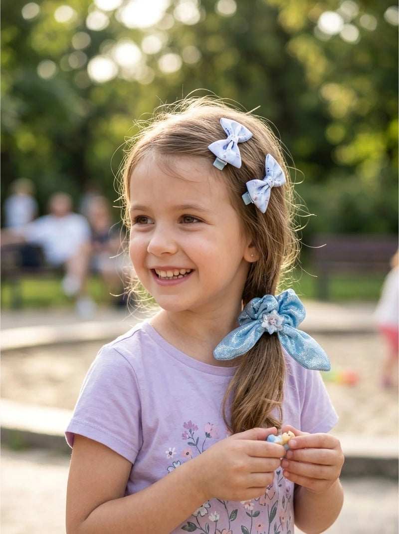 Set di 2 mollette per capelli con elastico Frozen Disney Blu - Kiabi