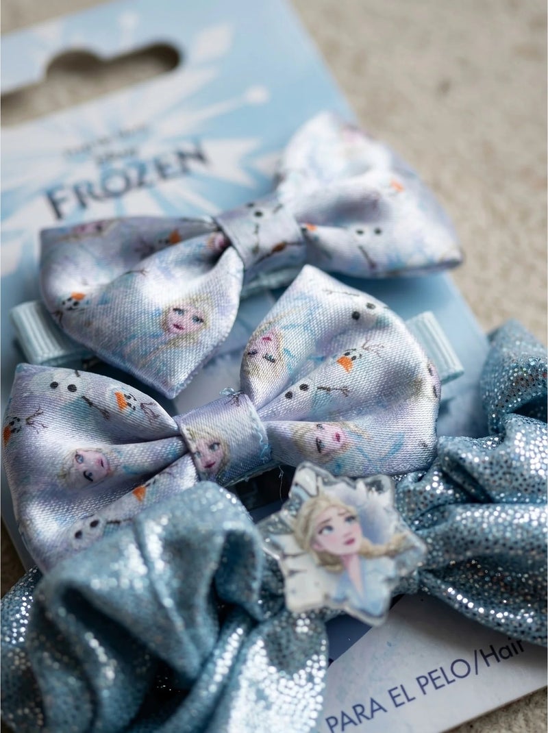 Set di 2 mollette per capelli con elastico Frozen Disney Blu - Kiabi