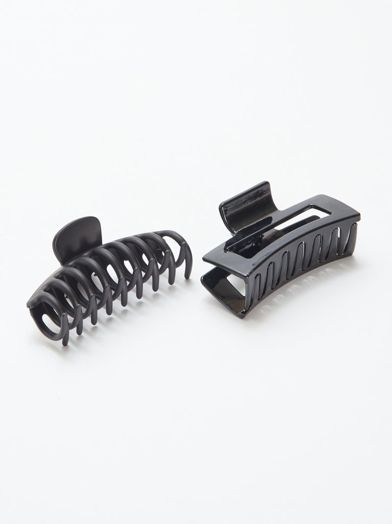 Set di 2 mollettoni per capelli - Nero - Kiabi