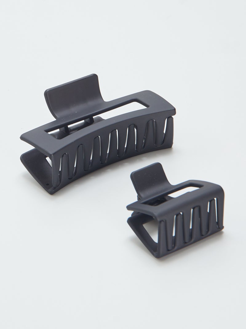 Set di 2 mollettoni per capelli effetto mat NERO - Kiabi