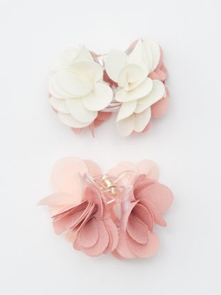 Set di 2 mollettoni per capelli i a fiori