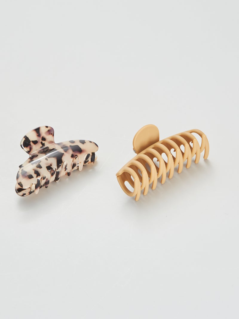 Set di 2 mollettoni per capelli MARRONE - Kiabi