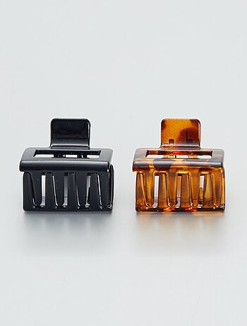 Set di 2 mollettoni per capelli quadrati