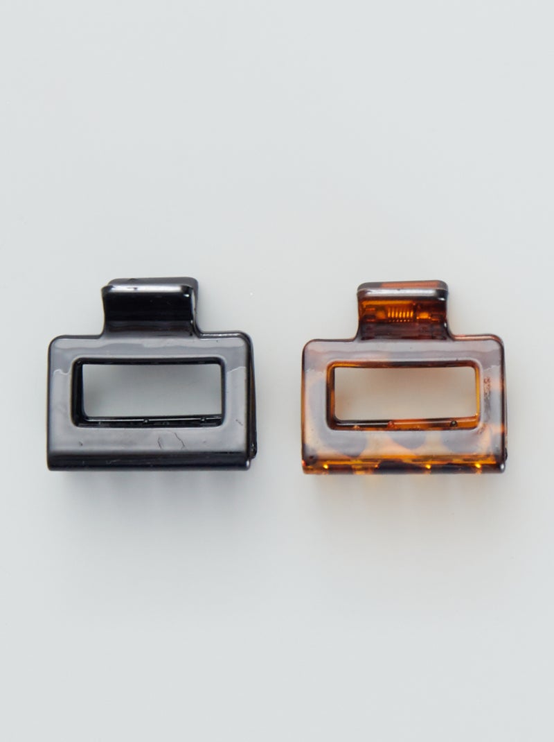 Set di 2 mollettoni per capelli quadrati MARRONE - Kiabi