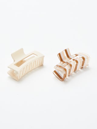 Set di 2 mollettoni per capelli rettangolari