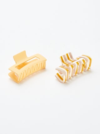 Set di 2 mollettoni per capelli rettangolari