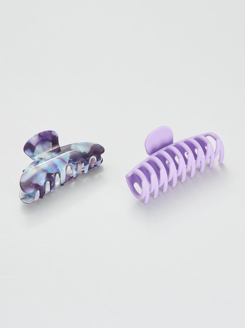 Set di 2 mollettoni per capelli VIOLA - Kiabi