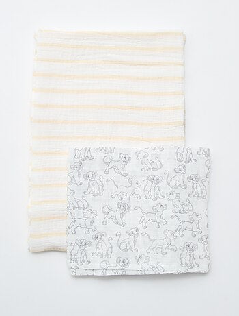 Set di 2 mussole 'Disney' in garza di cotone