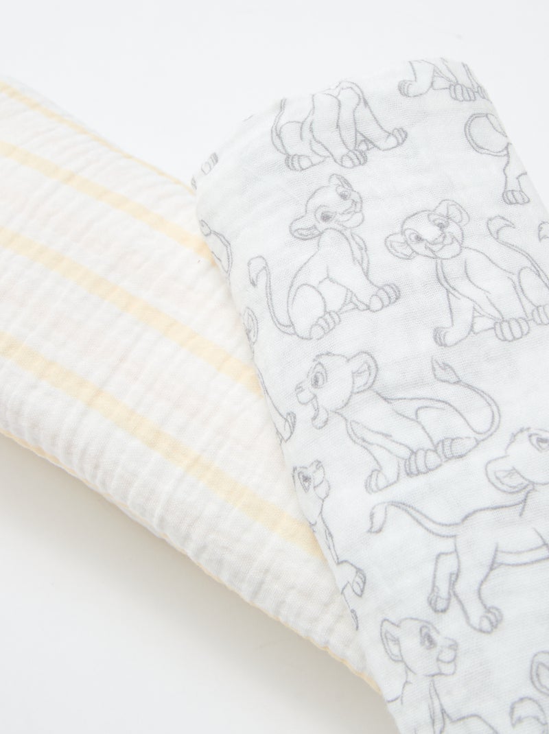 Set di 2 mussole 'Disney' in garza di cotone Bianco - Kiabi