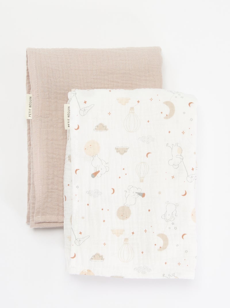 Set di 2 mussoline 'Petit Béguin' Beige - Kiabi