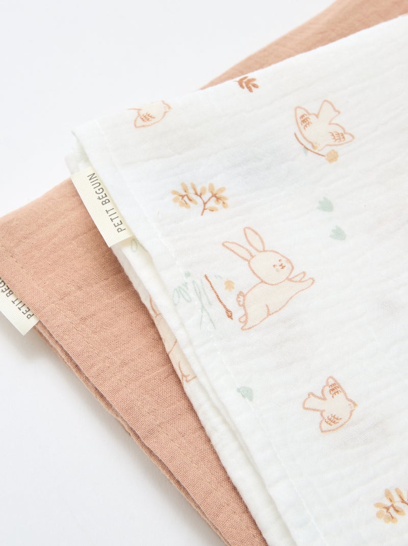 Set di 2 mussoline 'Petit Béguin' Bianco - Kiabi