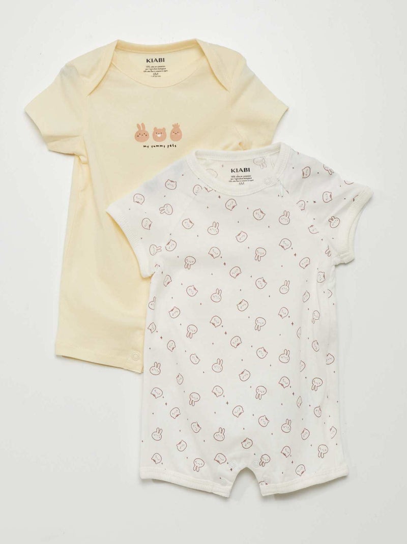 Set di 2 pagliaccetti - GIALLO - Kiabi