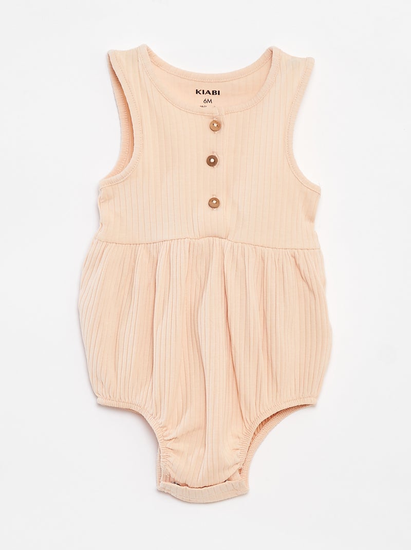 Set di 2 pagliaccetti a coste BEIGE - Kiabi
