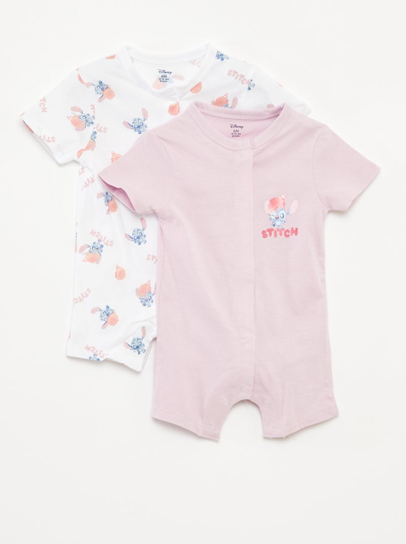 Set di 2 pagliaccetti a maniche corte 'Disney' BIANCO - Kiabi
