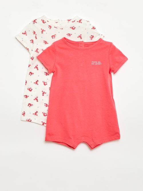 Set di 2 pagliaccetti corti in jersey - Kiabi