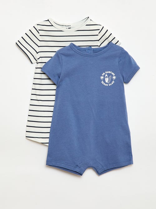 Set di 2 pagliaccetti corti in jersey - Kiabi