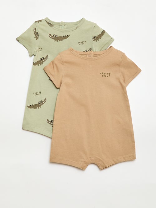 Set di 2 pagliaccetti corti in jersey - Kiabi