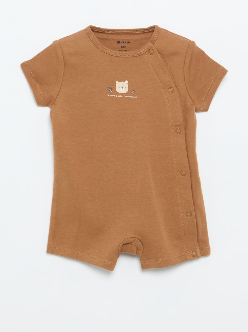 Set di 2 pagliaccetti in jersey a maniche corte Beige - Kiabi