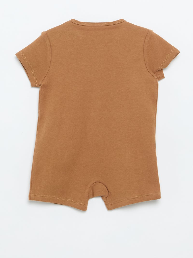 Set di 2 pagliaccetti in jersey a maniche corte Beige - Kiabi